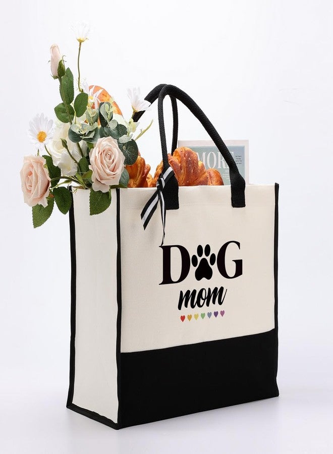 EDCTO Canvas Tote Bag, Cotton Canvas Tote Bag, Dog Mom Bag, Dog Mom Tote Bag for Women, Unique Gifts for Dog Mom, Pet Dog Lovers, Veterinarian, Animal Rescue, Canvas Beach Tote, Short Trip Bag - Image 3